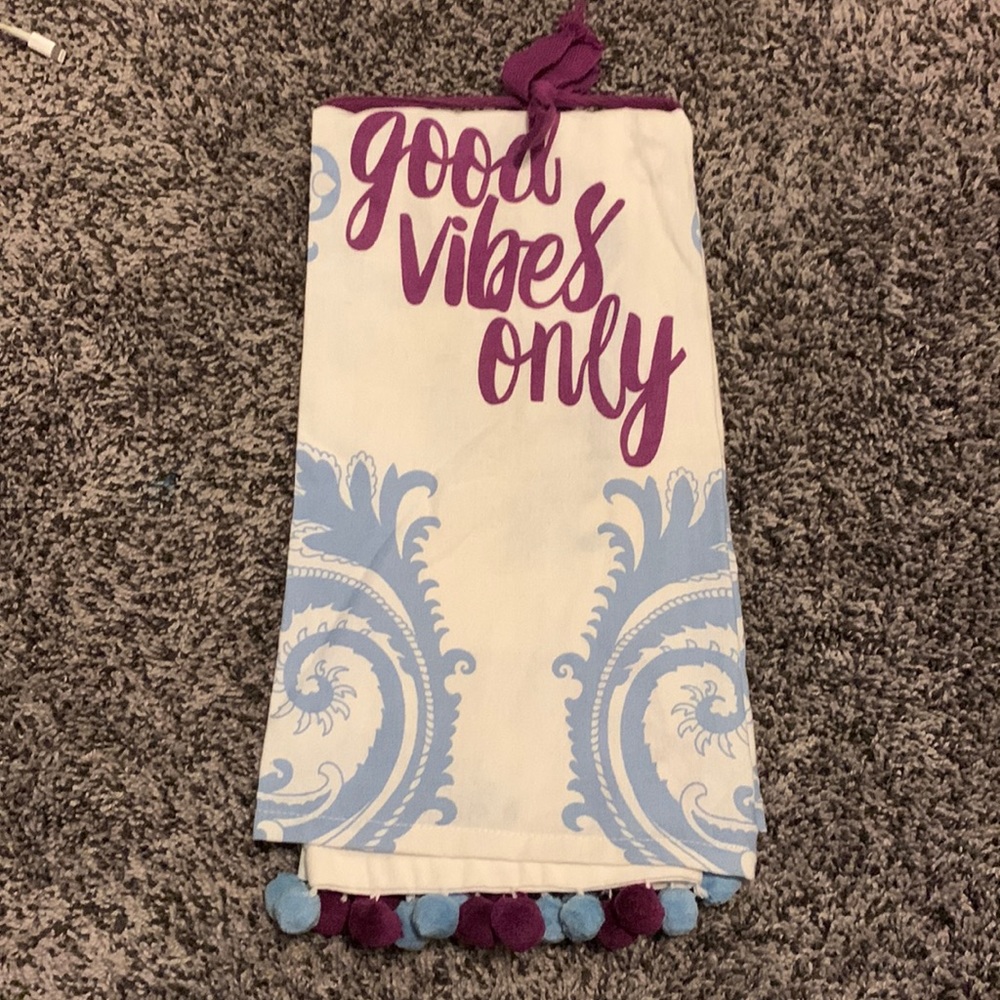 Good vibes only bathroom towel